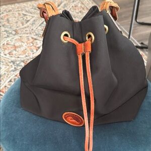 Black and Tan Drawstring Bag